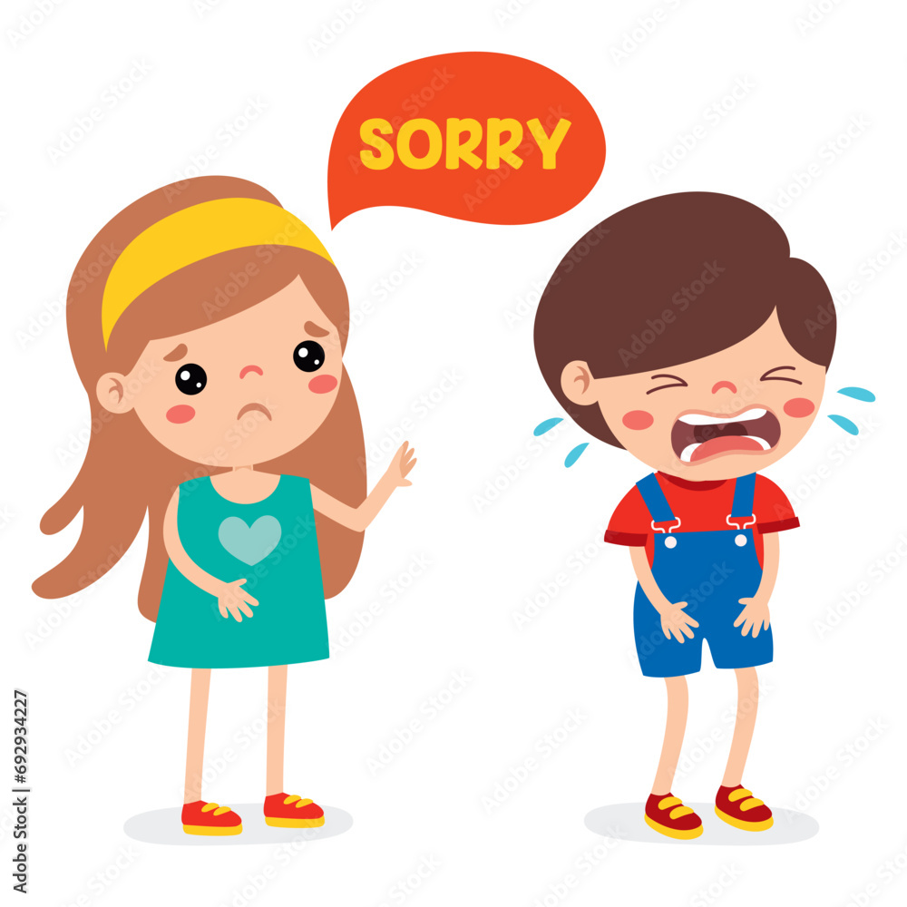 Cartoon Little Kid Saying Sorry Cartoon Little Kid Saying Sorry