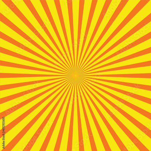orange sun rays background vector design