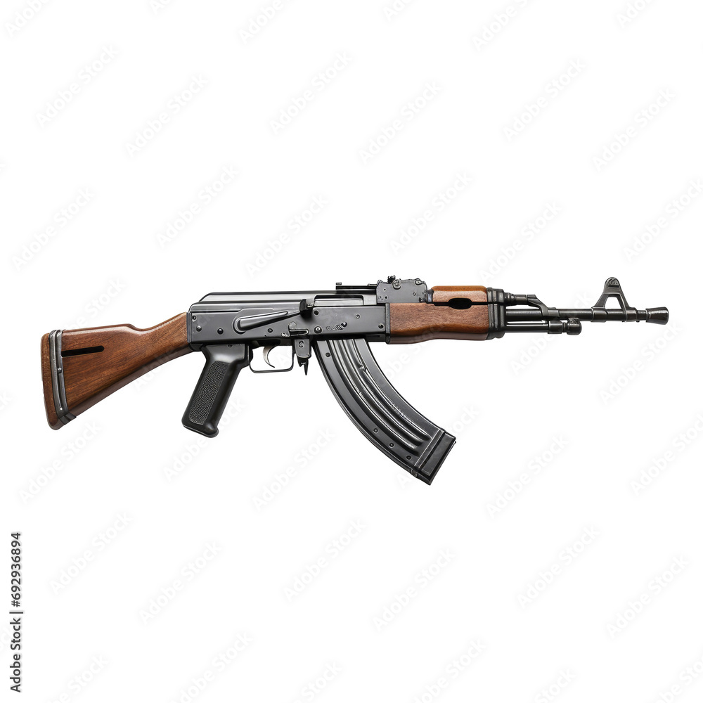AK47 ON white background , png, transparent background AK47 ON white background , png, transparent background