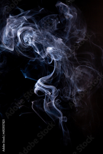 Smoke motion on black background.