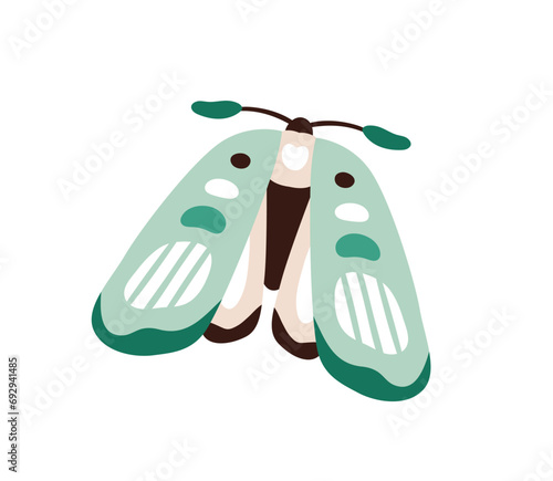 Tropical moth. Exotic butterfly. Fiction fancy summer insect. Delicate flying...