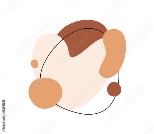 Abstract organic shapes, natural blot. Geometric circled background design. C...