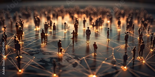 Connecting paths. Futuristic into corporate network. Digital city of business diverse group of individuals embark on journey of connectivity. Silhouettes innovation and web of opportunities