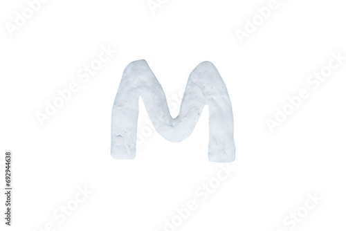 "M" Colour plasticine uppercase letters isolated on cut out PNG. English It is a universal language used all over the world. Children's alphabet for education and development of English. 