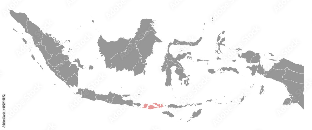 West Nusa Tenggara province map, administrative division of Indonesia. Vector illustration.