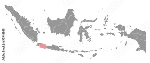 West Java province map  administrative division of Indonesia. Vector illustration.
