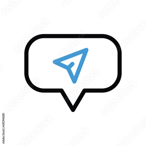 Direct Icon vector stock illustration.