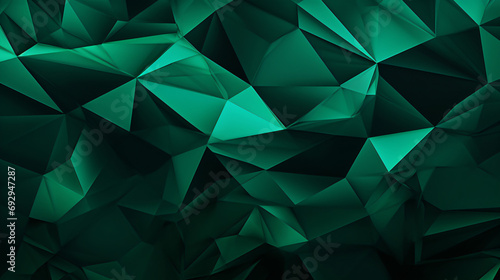 Abstract trendy emerald green faceted background