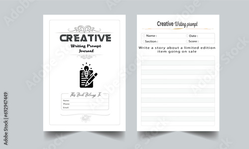 Creative Writing Prompt Journal. Daily Gratitude Monthly & Yearly Undated Planner. Journal. Printable Gratitude Journal. Planner Bundle Design. Printable Planner Set with cover page layout template