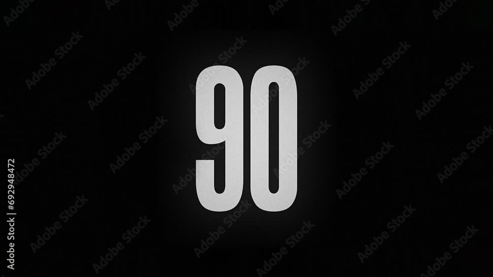 The number 90 smolders and burns on a black background, the number is on fire The number 90 smolders and burns on a black background, the number is on fire