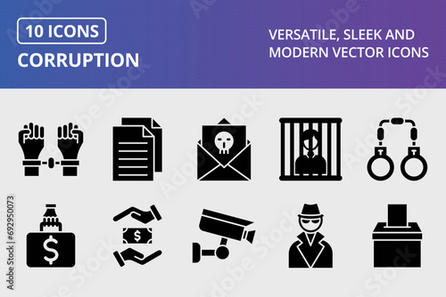 Corruption Glyph Icons Set