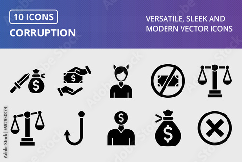 Corruption Glyph Icons Set