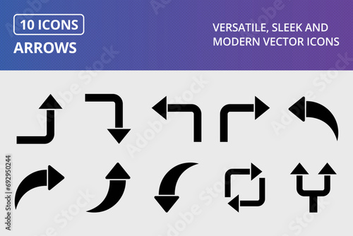 Arrows Glyph Icons Set