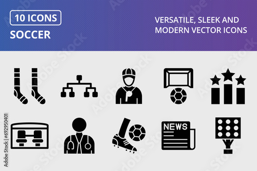 Soccer Glyph Icons Set