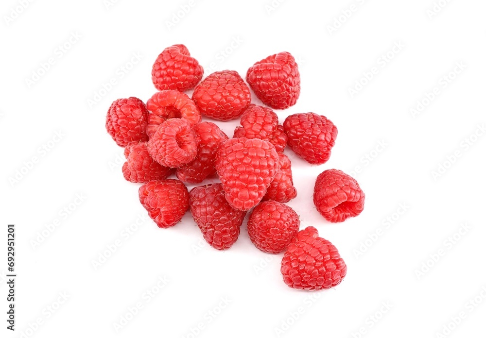 Heap of raspberries on white background. Heap of raspberries on white background.