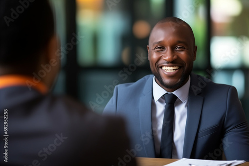Successful Job Interview with Black Businessman and Smiling HR Managers
