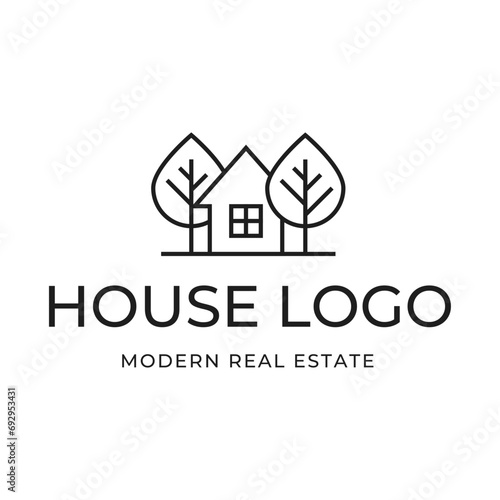 Real Estate logo  Builder logo  Roof Construction logo design template vector illustration