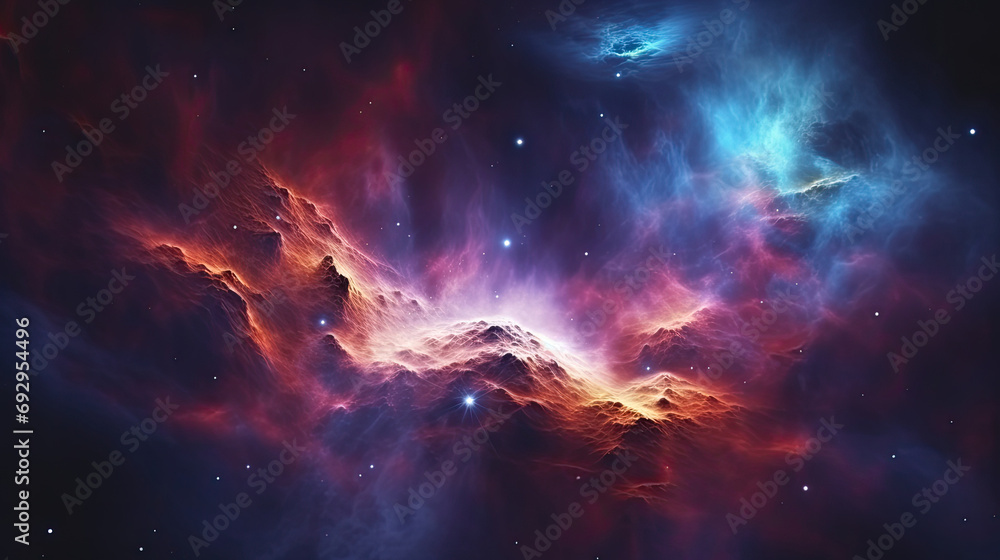 a close up of a very colorful nebula with stars in the background.  Colorful space galaxy cloud nebula. Stary night cosmos. Universe science astronomy.space-themed designs, backgrounds for posters,