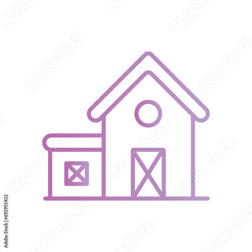 farmhouse icon with white background vector stock illustration