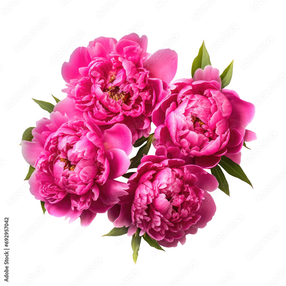 Beautiful peony flowers isolated on white