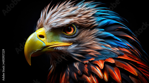 Eagle large bird of prey on a black background photo