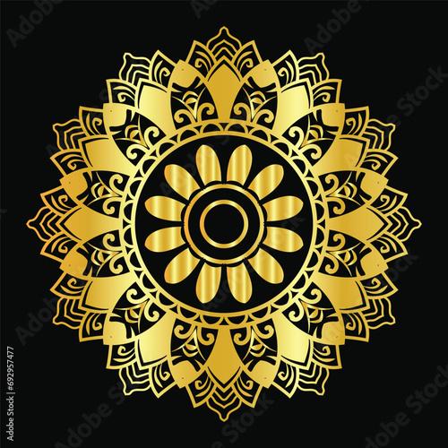 mandala design background in gold color