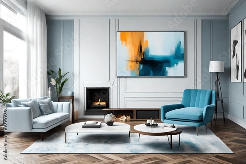 modern living room with fireplace © MindPalace