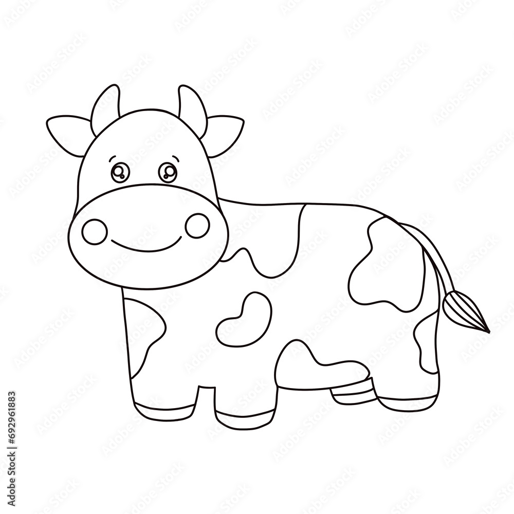 Fototapeta premium line smiling cow