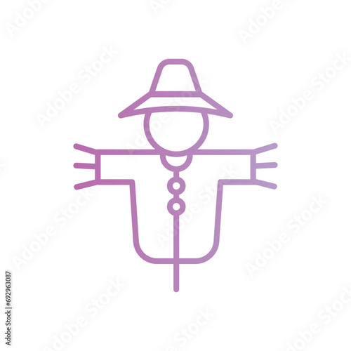scarecrow icon with white background vector stock illustration