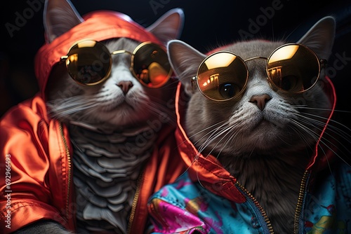 cute cat disco glitter rapper photo