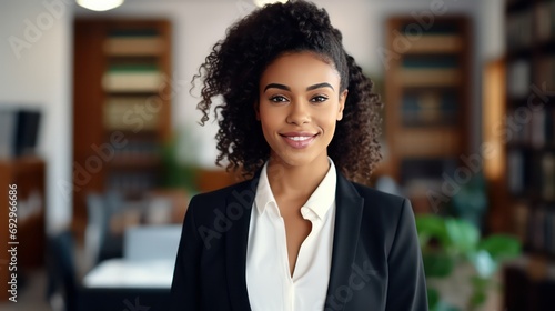  business woman in curly hair