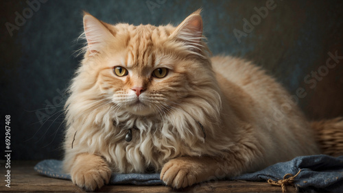 A Fluffy Orange Cat with a Majestic Gaze