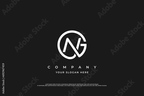 Initial Letter NG Logo or GN Monogram Logo Design