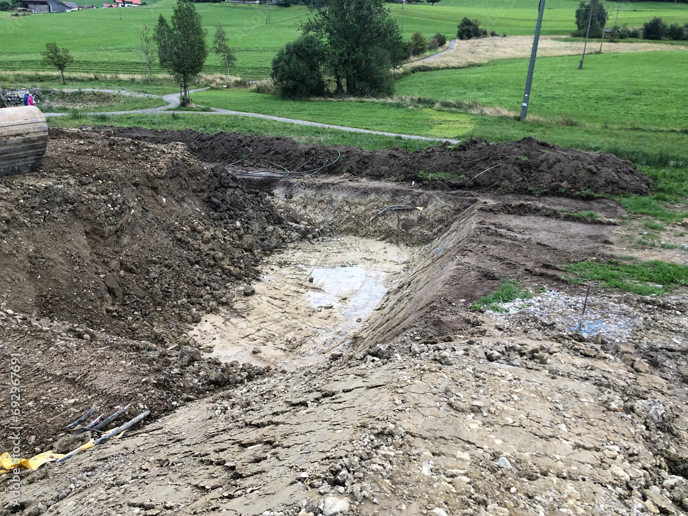 Fototapeta premium Hausbau Rohbau Einfamilienhaus