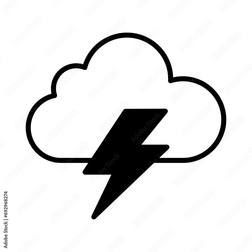 Clouds and lightning. Weather icon Clouds and lightning. Weather icon