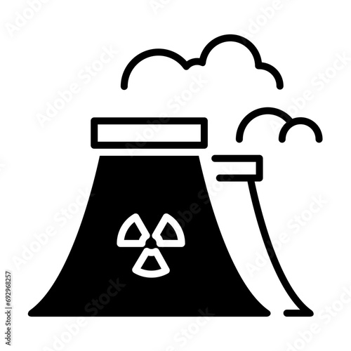 Nuclear reactor. Renewable energy icon