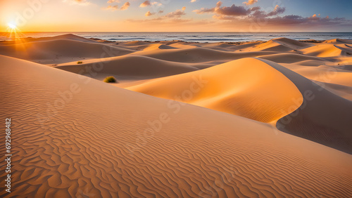 Serene Beachscape with Square Sand Dunes  Geometry by the Shore 
