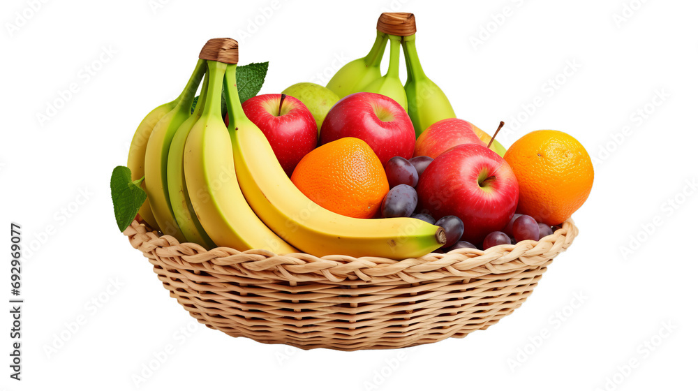 Fruit Basket isolated on transparent background Fruit Basket isolated on transparent background