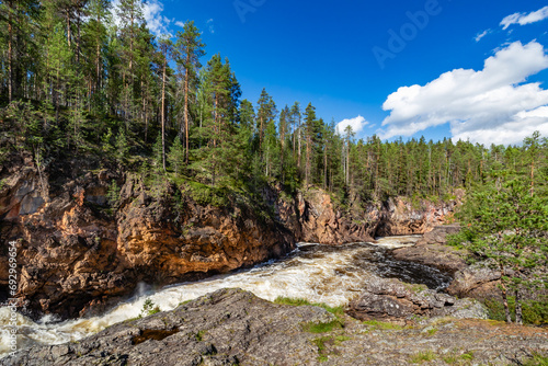 mountain river in the forest photo