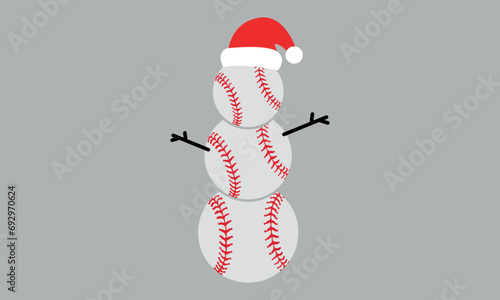 Baseball Snowman Vector and Clip Art