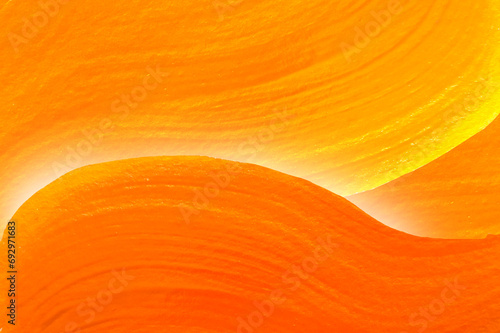 黄色とオレンジの絵の具で描いたポップな背景素材
