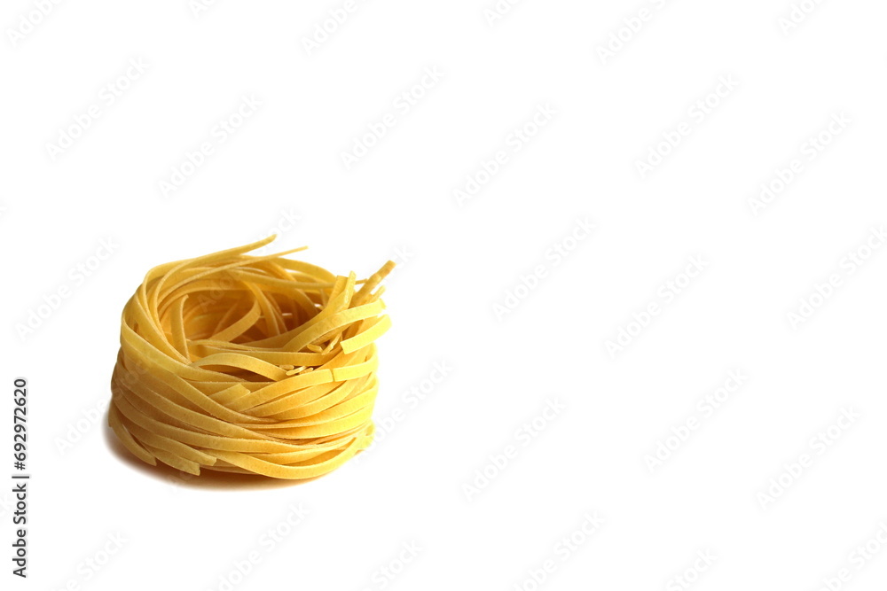 There is one macaron nest on a white background. There is one macaron nest on a white background.