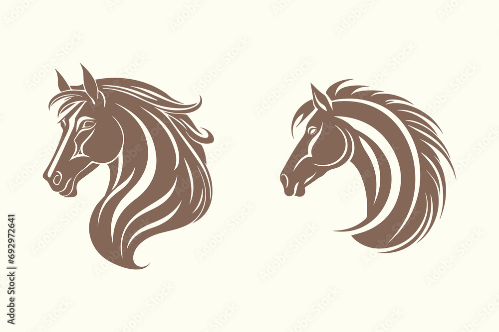 Horse head vector illustration - obrazy, fototapety, plakaty 