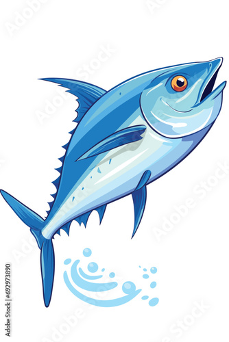 Tuna fish underwater cartoon vector