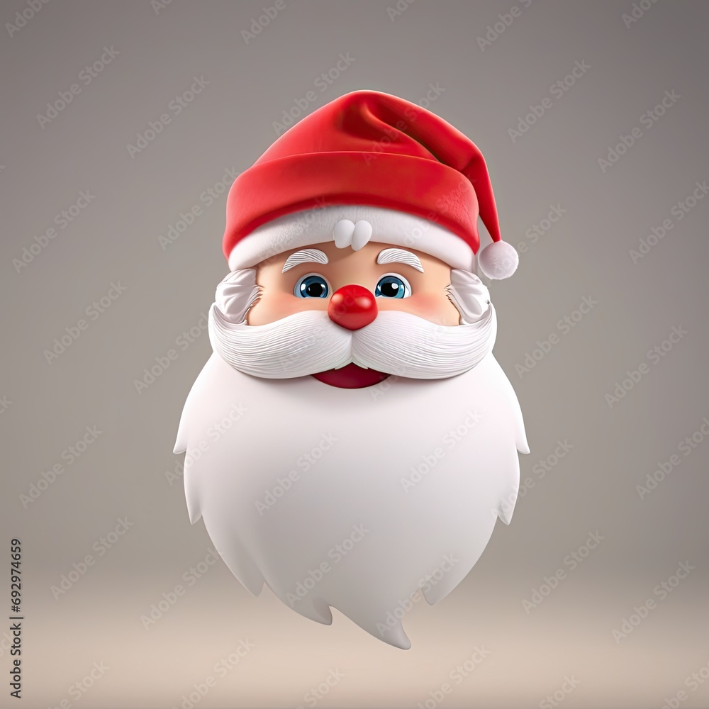 3D cute cartoon Santa Claus character 3D cute cartoon Santa Claus character
