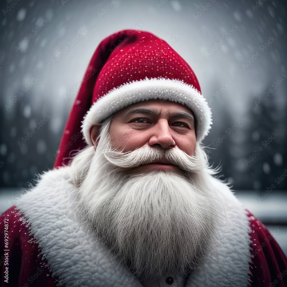 Portrait of Santa Claus with red hat Portrait of Santa Claus with red hat