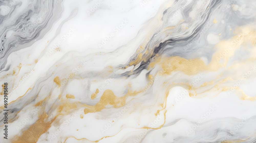 White and gold marble texture background design. generative AI. White and gold marble texture background design. generative AI.
