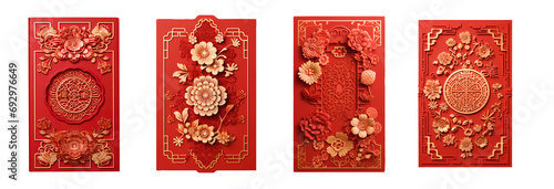 chinese new year Red and gold envelope greeting card