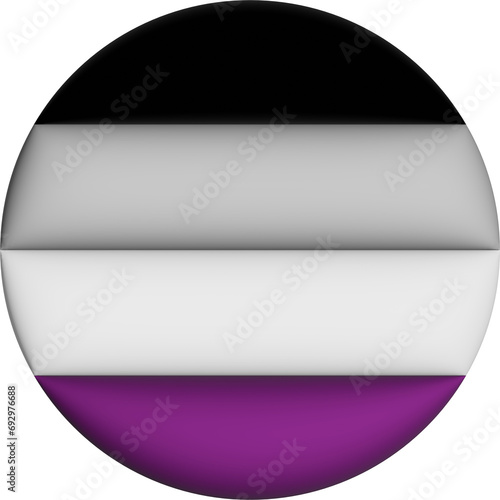 3d illustration Asexual flag on avatar circle