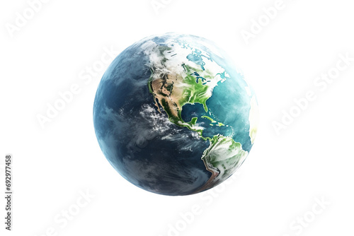 Earth Planet Isolated on Transparent Background. Ai